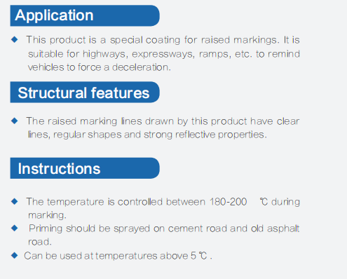 Thermoplastic raised reflective road marking paint